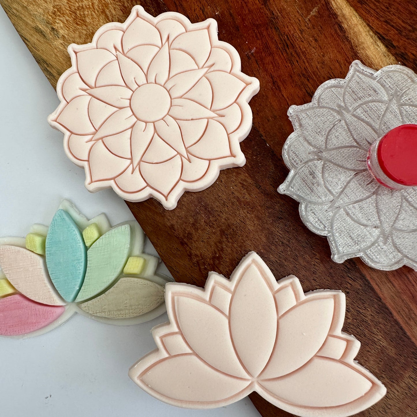 Lotus - Impression stamp with matching cutters image 2
