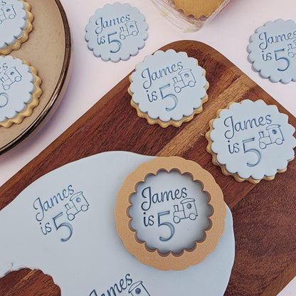 Customised Name and age Cookie Stamp Set