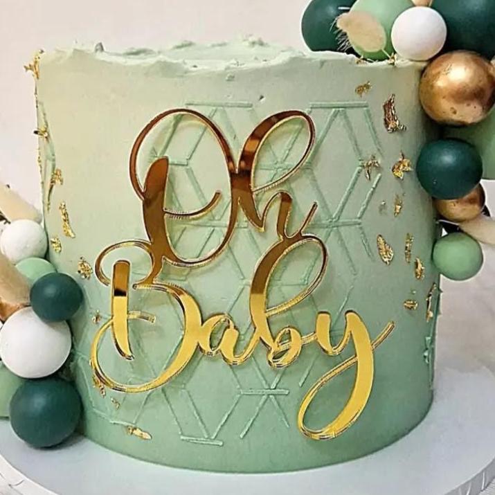 Oh Baby acrylic cake charm