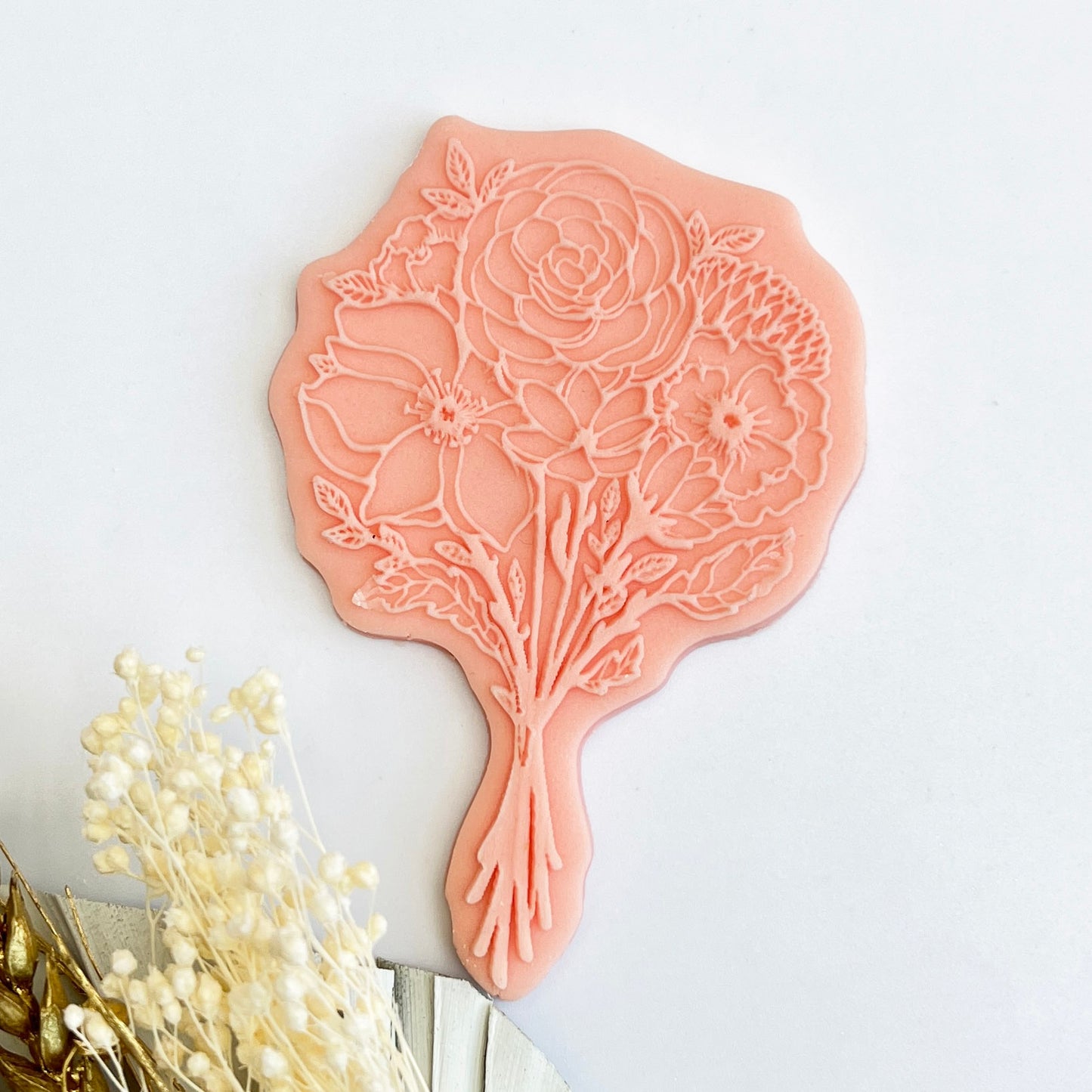 Mother`s Day - Flower bouquet 1  - Deboss Stamp and Matching Cut image 0