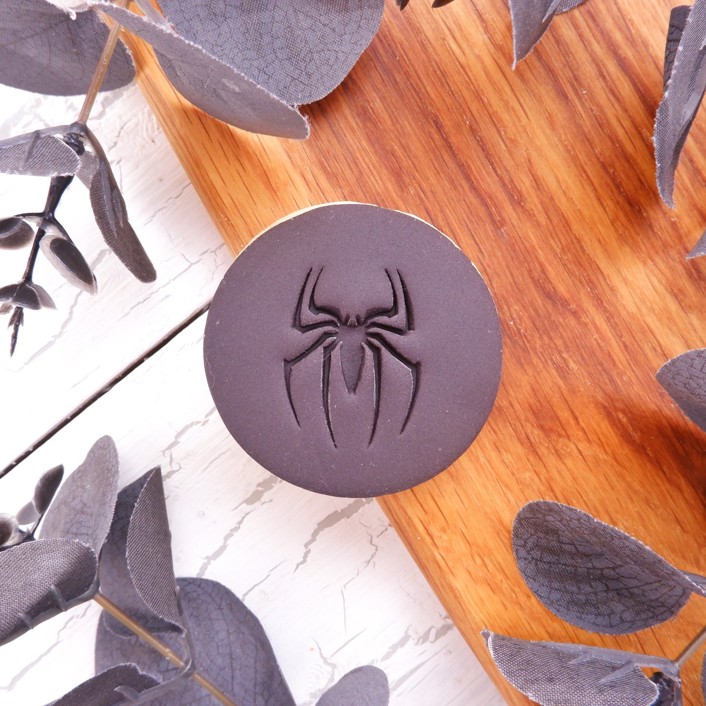 Web pattern with Spider and Happy Halloween stamp image 2