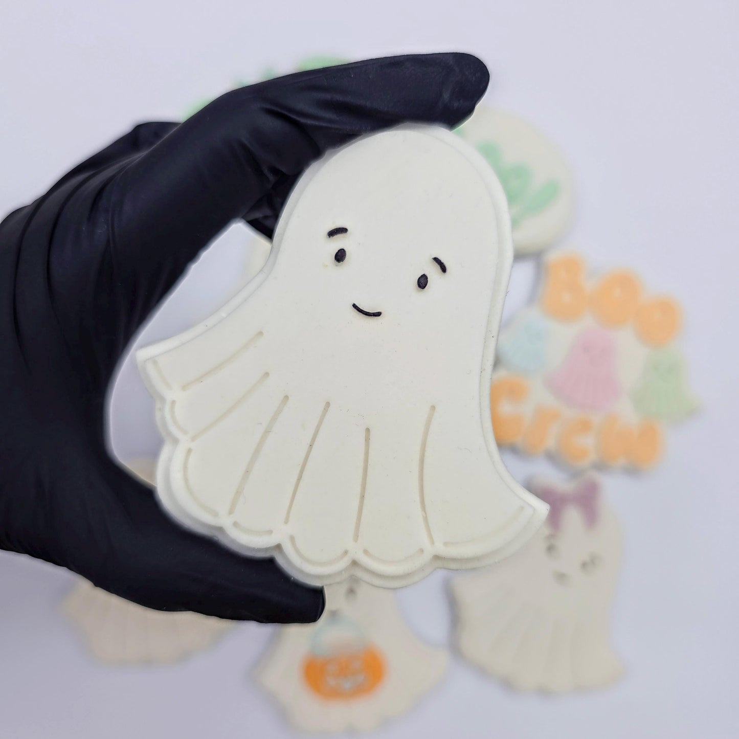 Cute ghost embosser fondant stamp and cutter, PLA embosser Cute Ghost, Halloween cookie embosser stamp & cutter, embosser, 3d printed