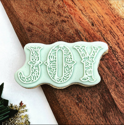 Christmas -  JOY Deboss and Matching Cutter image 0
