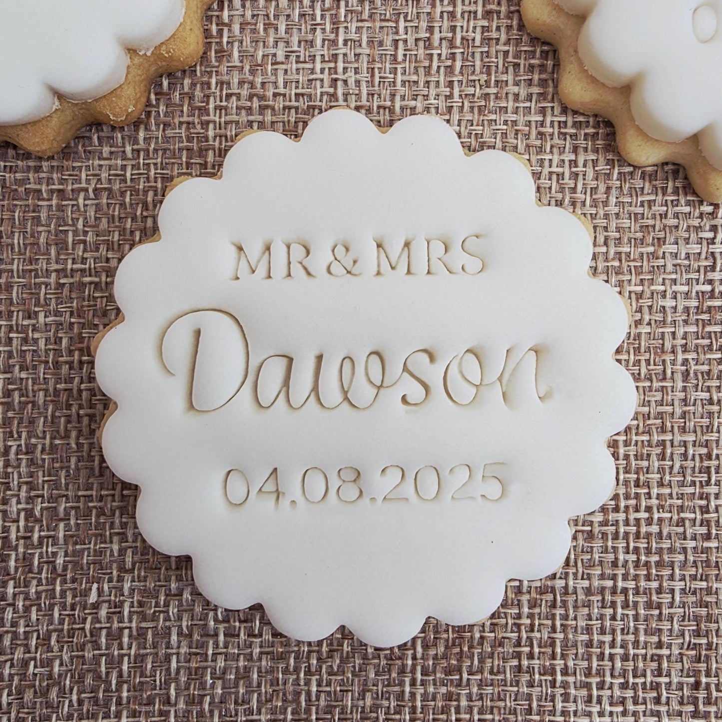 Custom Mr & Mrs Fondant Stamp: Wedding Cookie Embosser