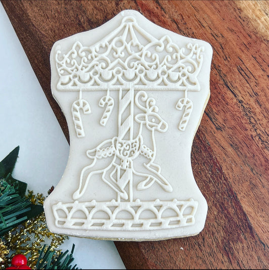 Christmas - Carousel Deboss and Matching Cutter image 0