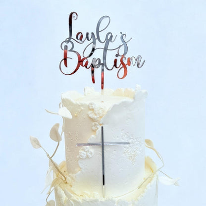 Baptism acrylic Cake Topper Personalised Christening