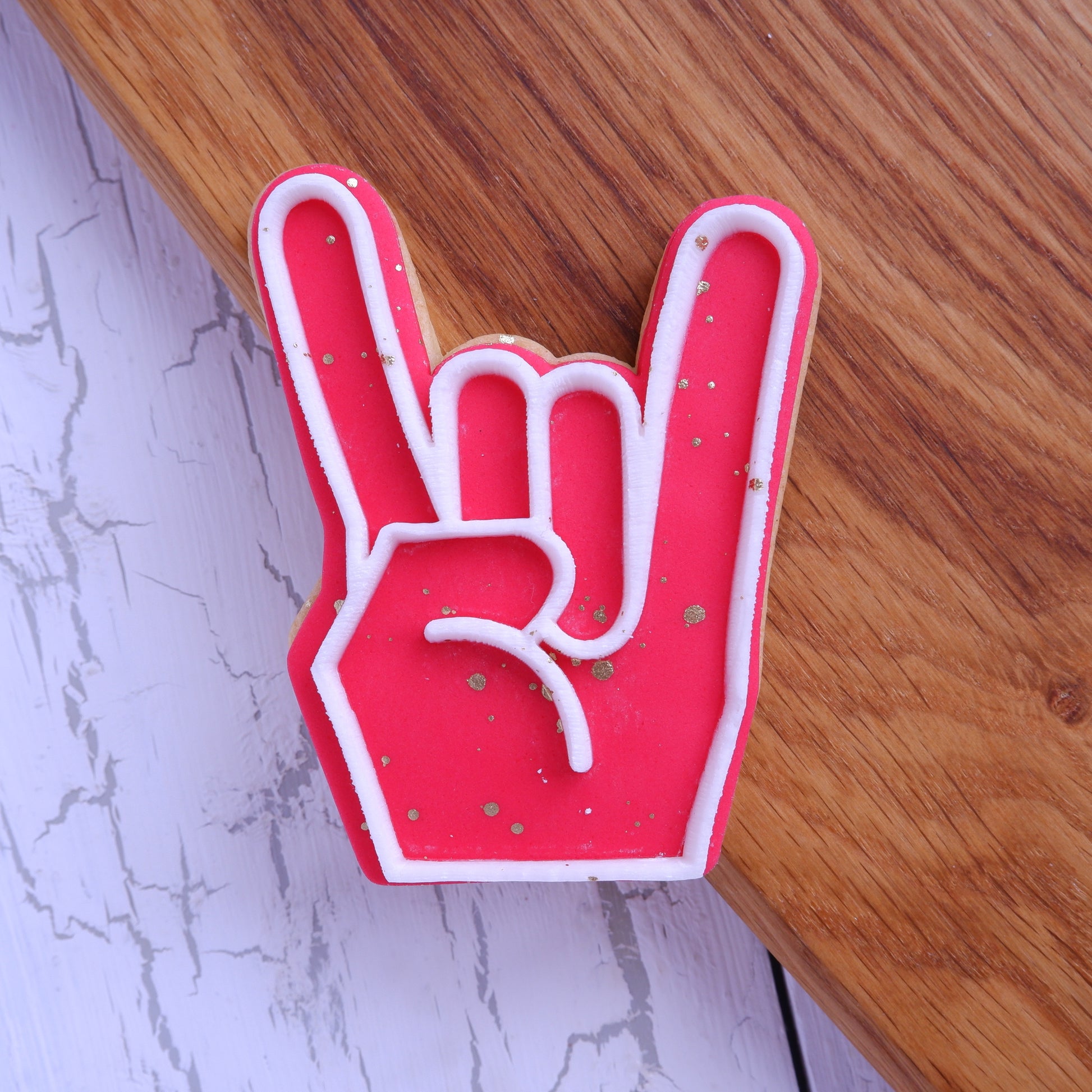 Rock Hand  - Deboss and Matching Cutter image 0