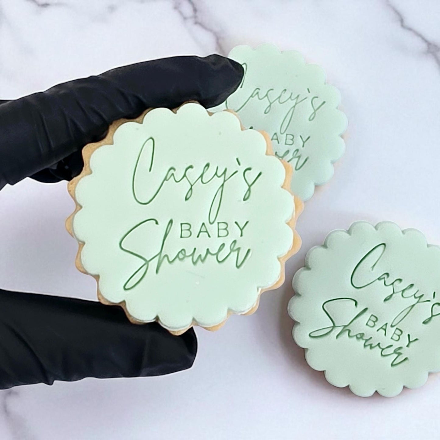 Custom Baby Shower Fondant Cookie Stamp and Cutter Set
