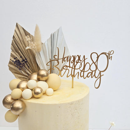 Happy Birthday Cake Topper, Acrylic cake topper and name cake charm