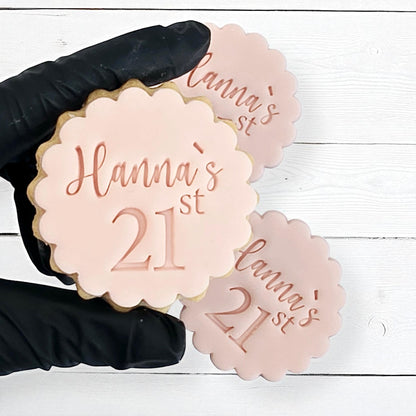 Customised Name and age Cookie Stamp Set