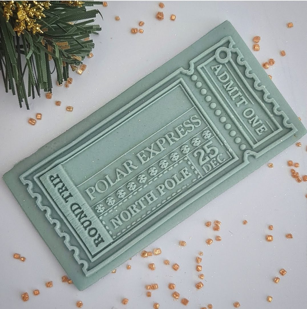 Christmas - Polar express ticket deboss and matching cutter image 0