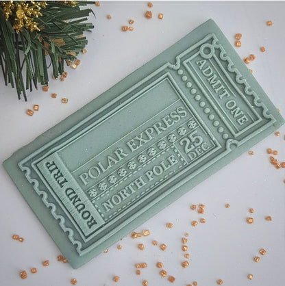 Christmas - Polar express ticket deboss and matching cutter image 0