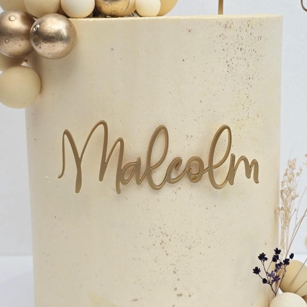 Happy Birthday Cake Topper, Acrylic cake topper and name cake charm