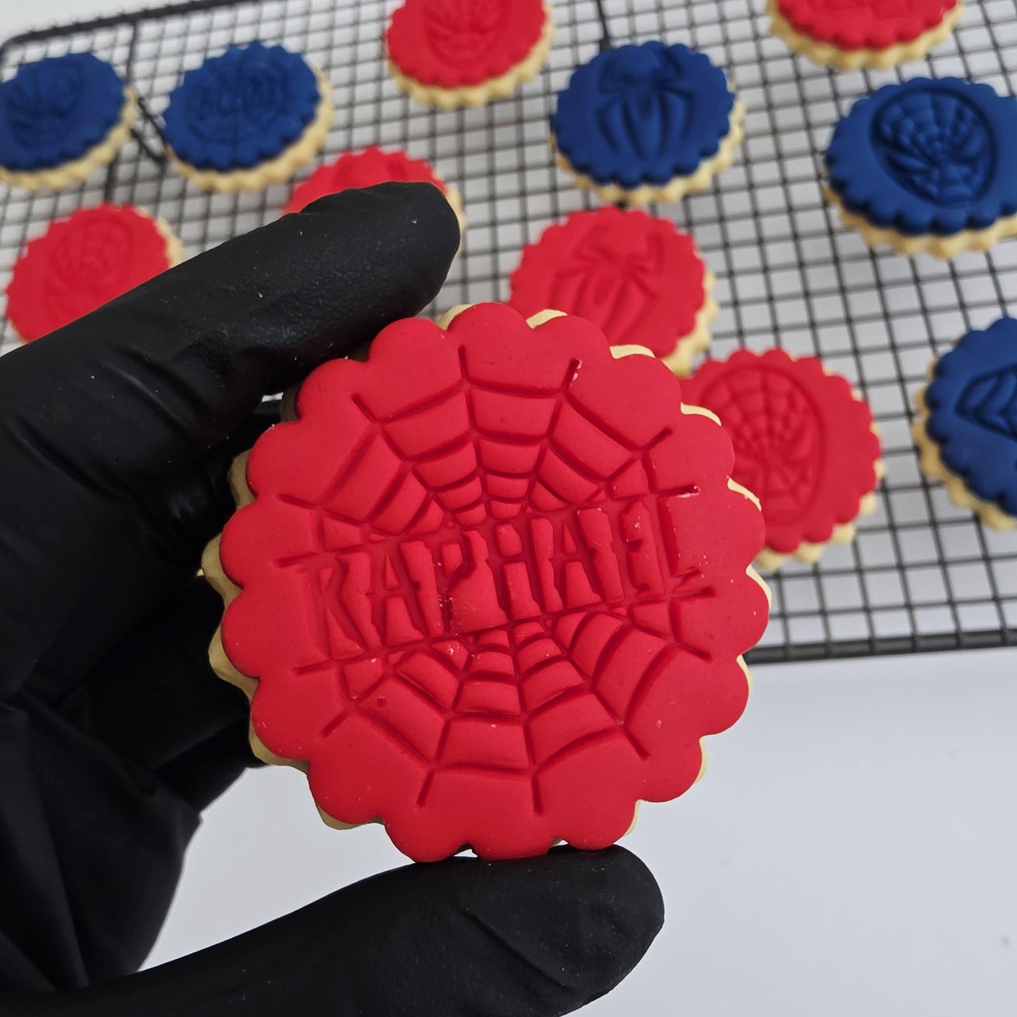 Custom Spider Man Fondant Cookie Stamp and Cutter Set
