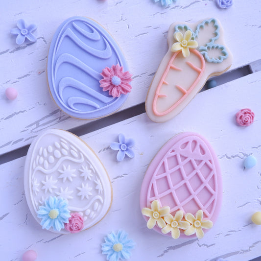 Easter Eggs and carrot - Set of 4 -  Debosses & Cutters image 0