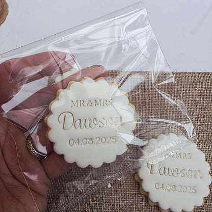 Custom Mr & Mrs Fondant Stamp: Wedding Cookie Embosser