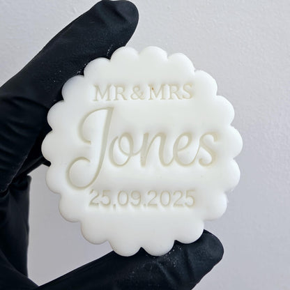 Custom Mr & Mrs Fondant Stamp: Wedding Cookie Embosser