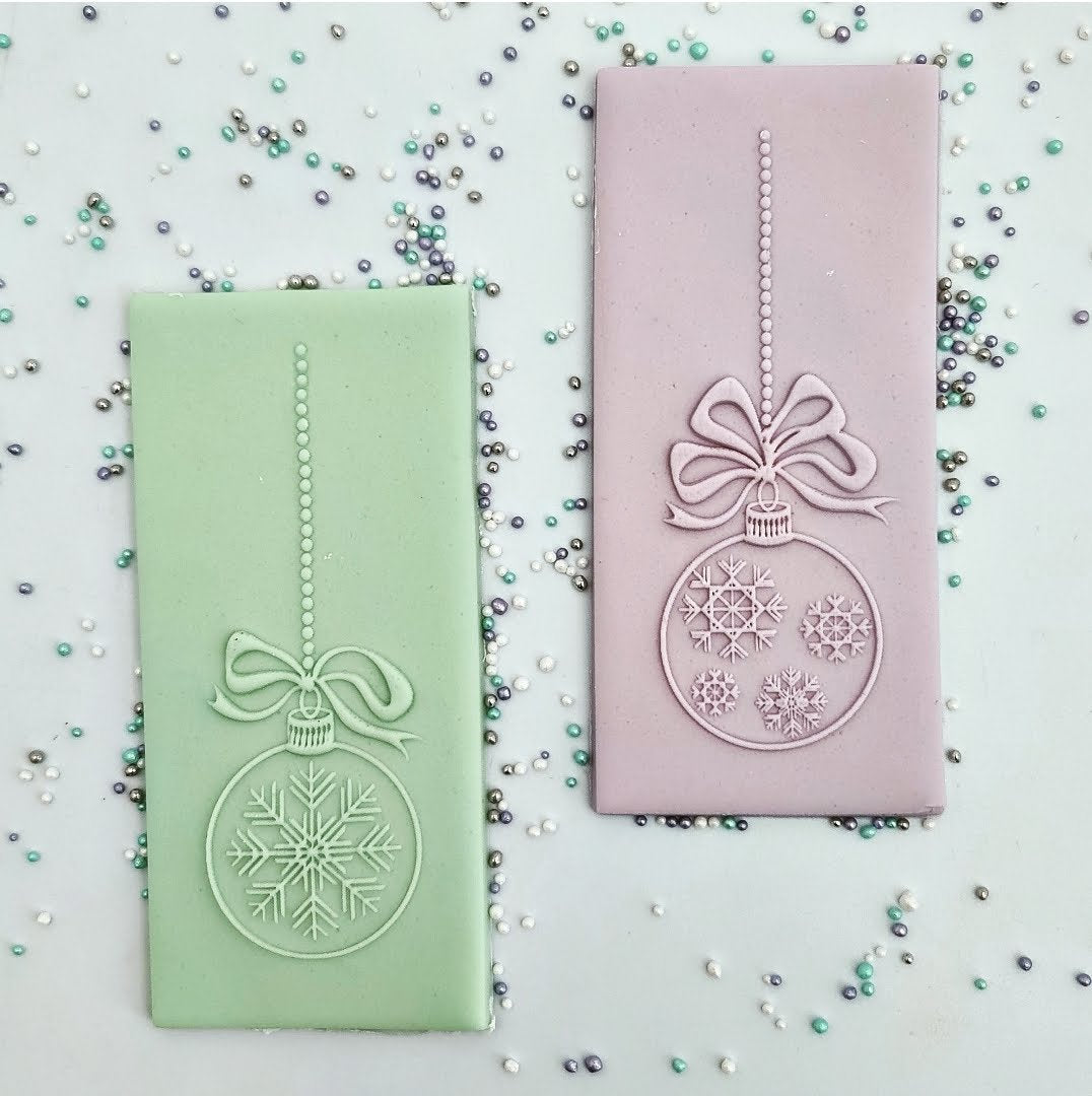 Christmas -Hanging Bauble Deboss and Matching Cutter image 1