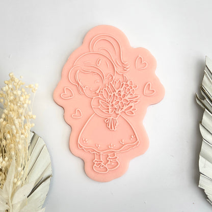 Mother`s Day - Girl  - Deboss Stamp and Matching Cut image 1