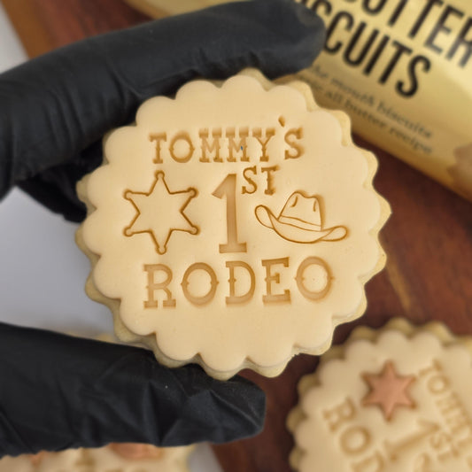 First Rodeo Custom Name Cookie Stamp Set