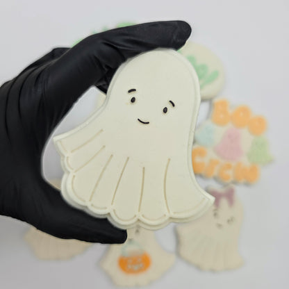 Cute ghost embosser fondant stamp and cutter, PLA embosser Cute Ghost, Halloween cookie embosser stamp & cutter, embosser, 3d printed