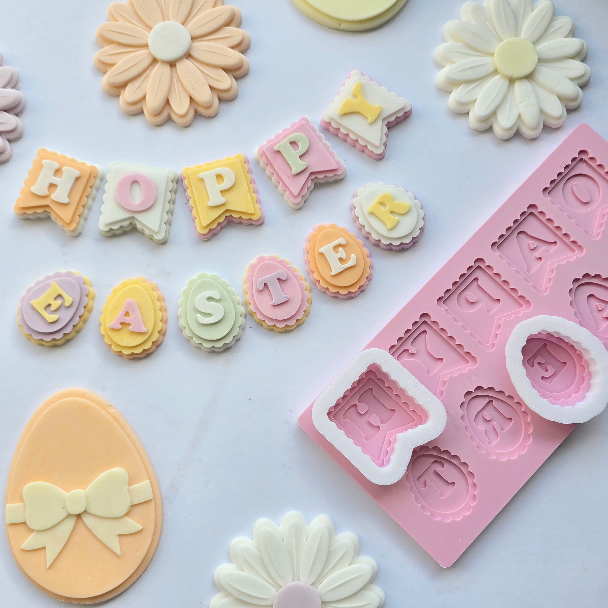 Happy Easter bunting block - PLA embosser and matching cutter image 0
