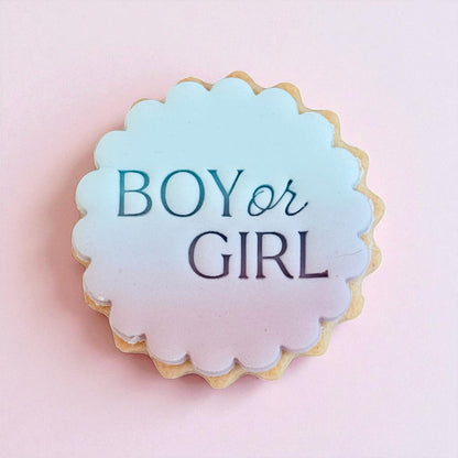 Boy or Girl Fondant Cookie Stamp and Cutter Set