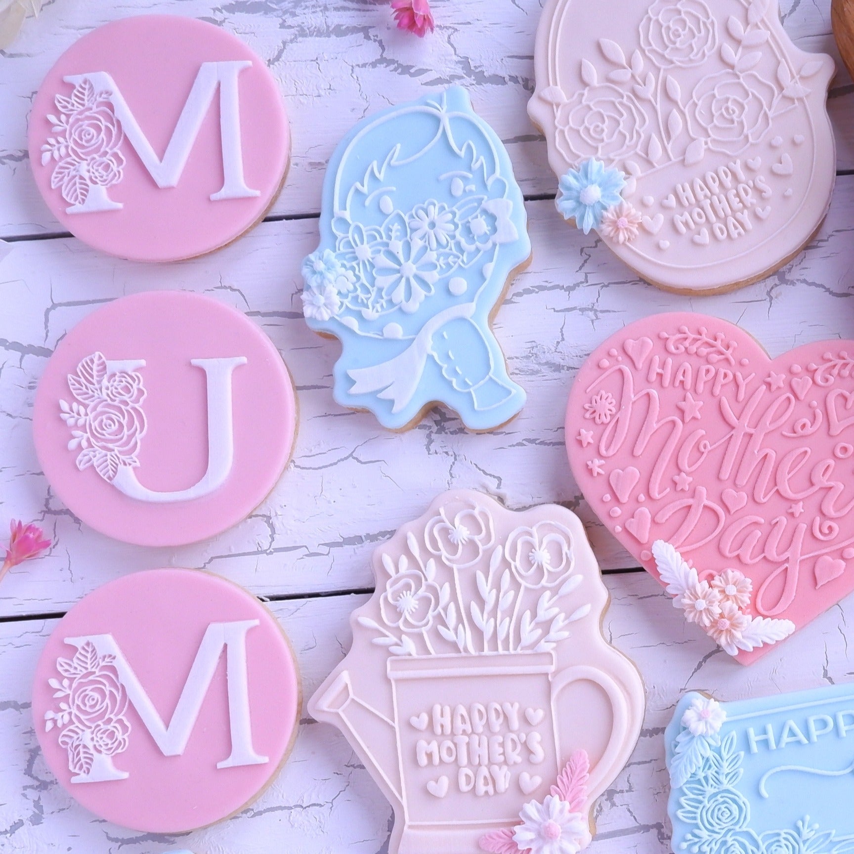 Mother`s Day - M & U letters  - Deboss Stamps image 1