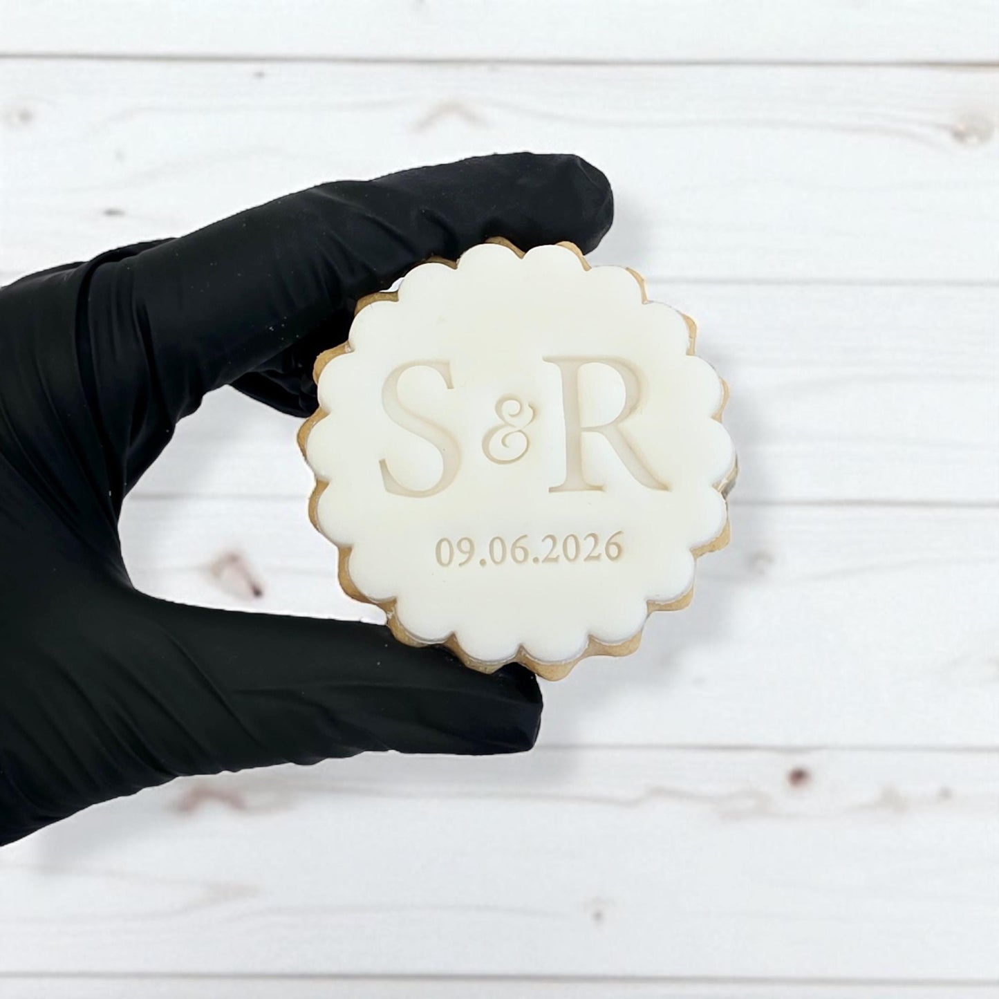 Custom Wedding Initials Cookie Stamp and Cutter