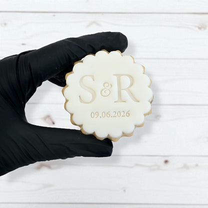 Custom Wedding Initials Cookie Stamp and Cutter